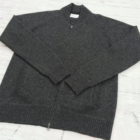 Adriano Goldschmied • Lambs Wool Blend Full Zip Cardigan Sweater - Picture 6 of 12